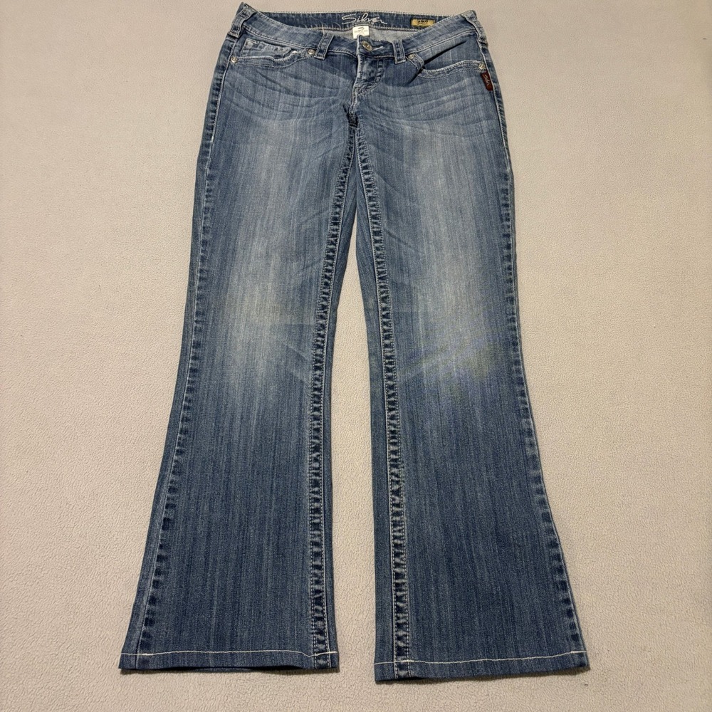 Silver Jeans Co Aiko Bootcut Low Rise Jeans Womens 28x35 Mid Wash HEMMED